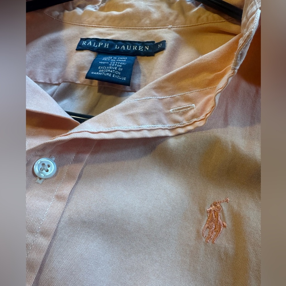 Ralph Lauren Peach Long Sleeve  Shirt Dress - Picture 10 of 10